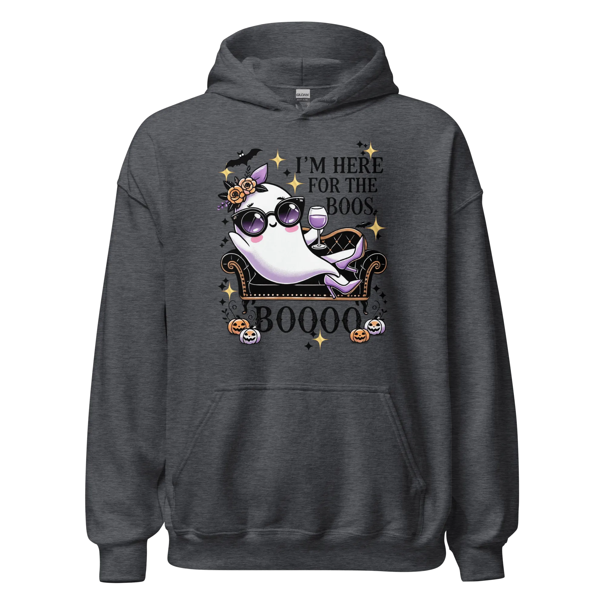I'm Here For The Boos - Halloween Hoodie - Fun Ghost Halloween Hoodie