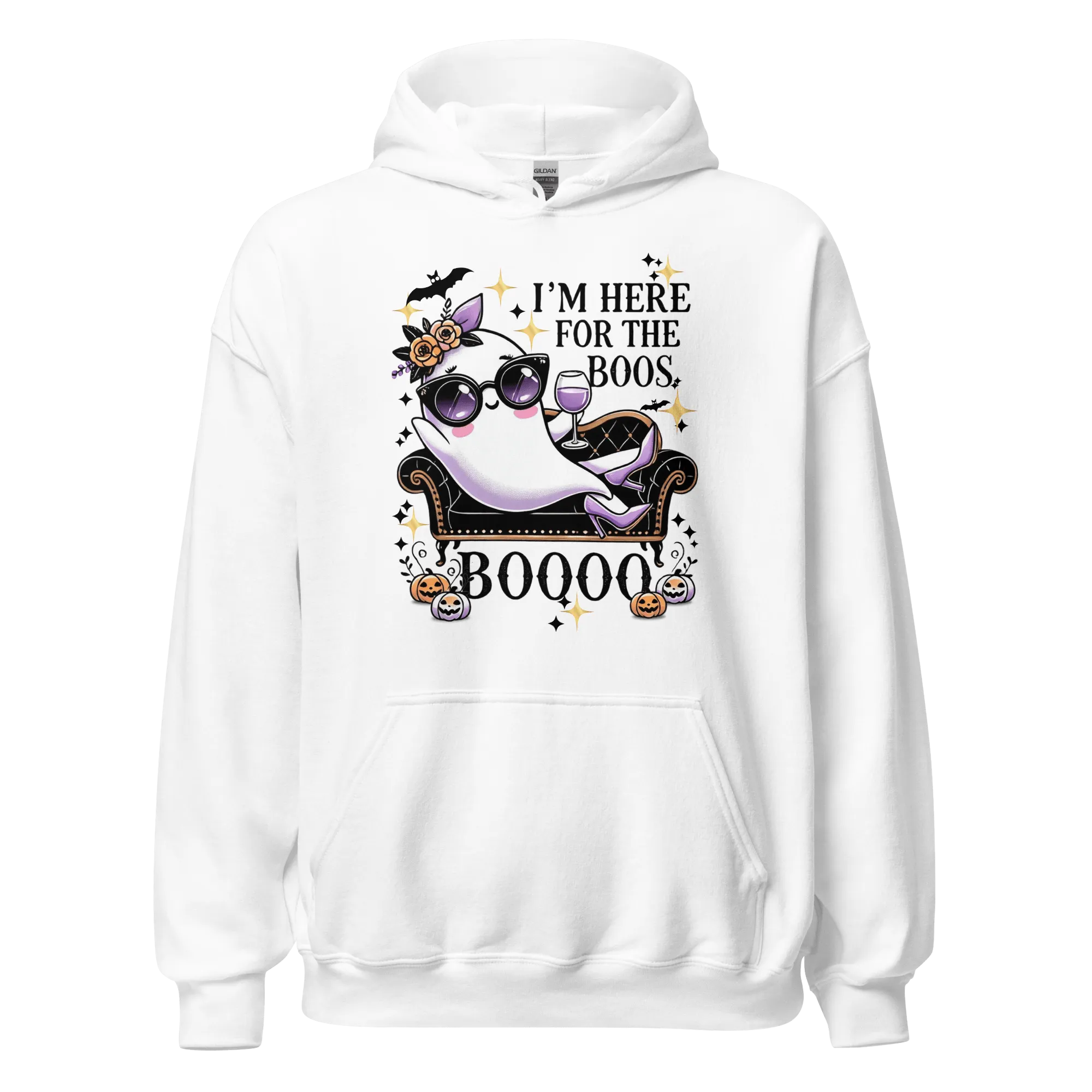 I'm Here For The Boos - Halloween Hoodie - Fun Ghost Halloween Hoodie