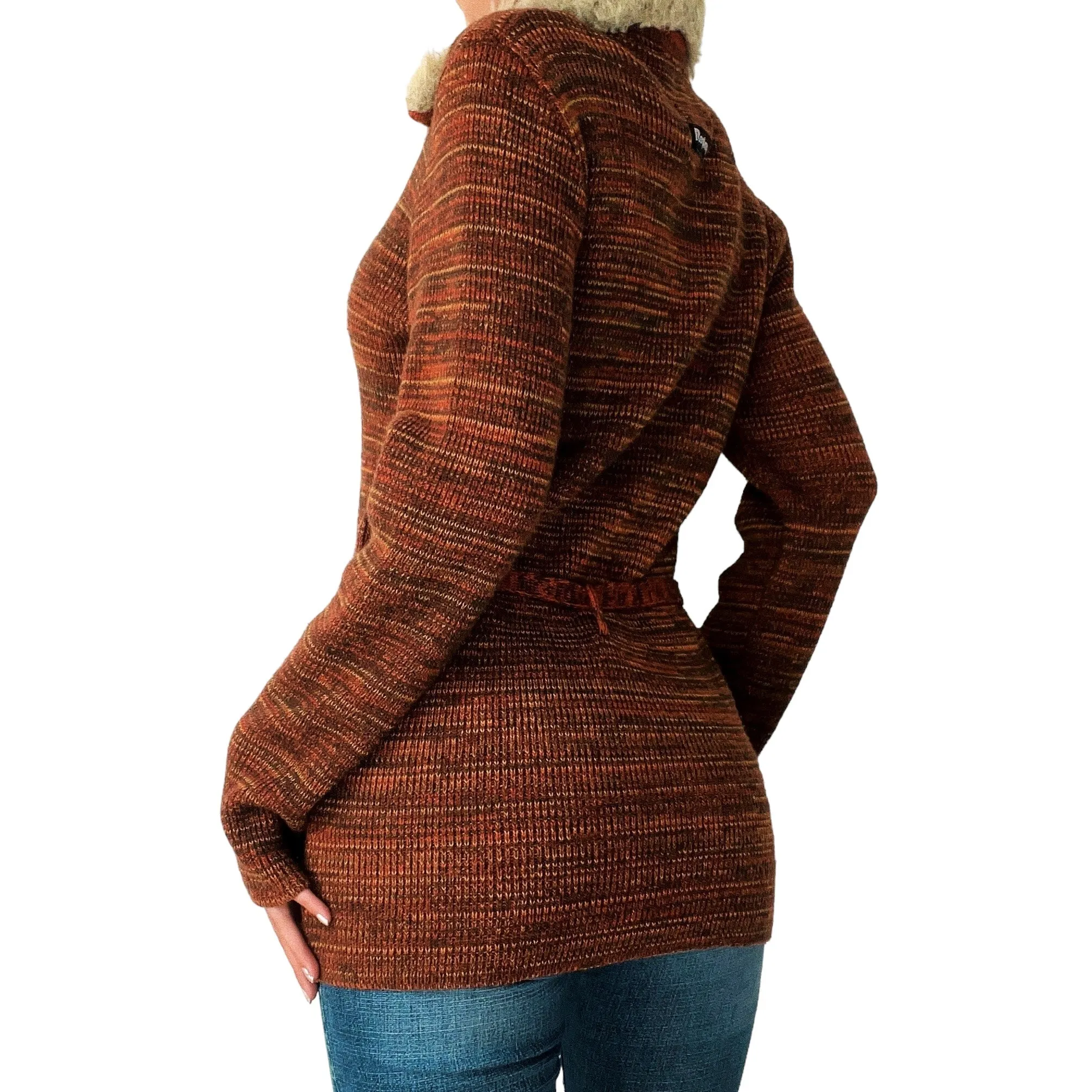 Italian Vintage Furry Belted Sweater (S)