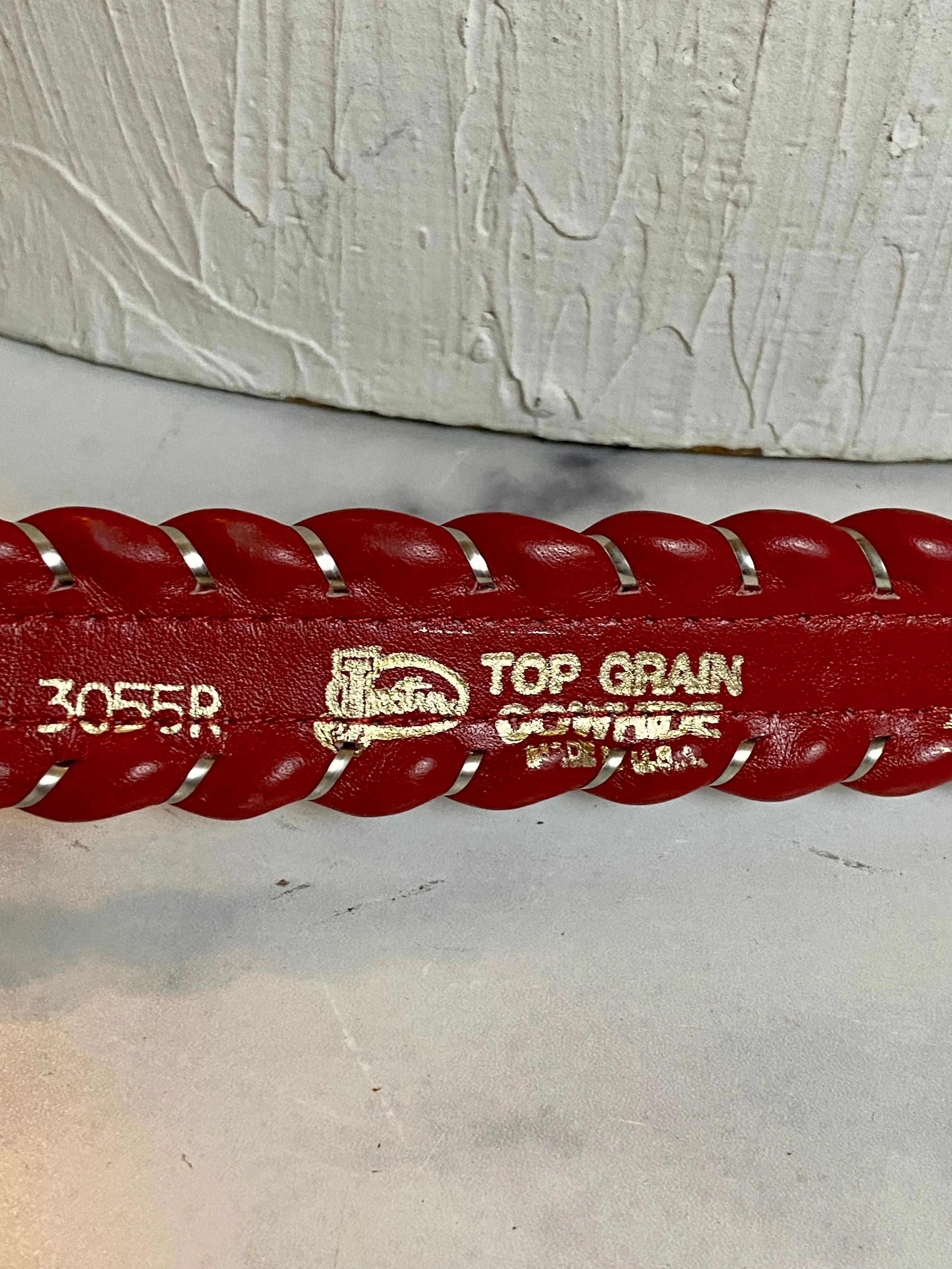Justin red leather belt