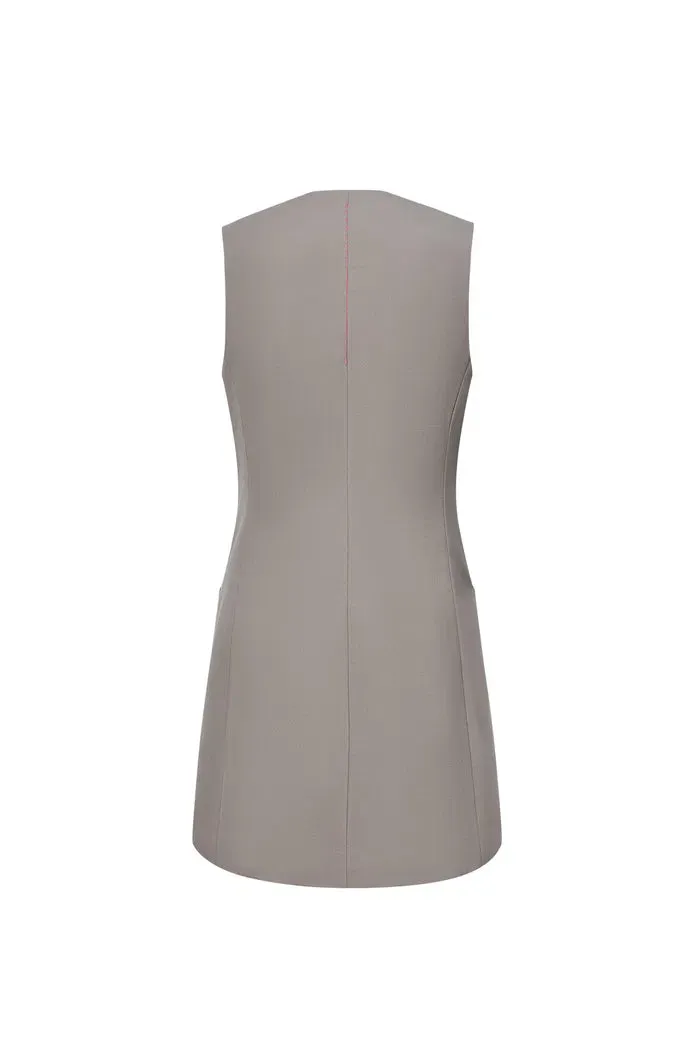 Karlie Cropped Blazer and Vest Dress Set in Wool Blend Twill