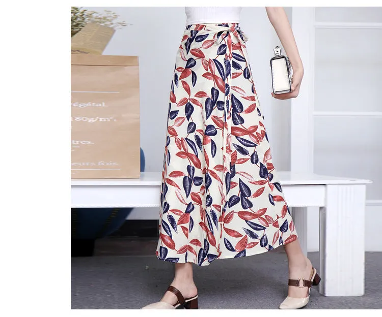 Lace Women Summer High Waist Slim Look Beach Chiffon Floral Skirt Beachwear