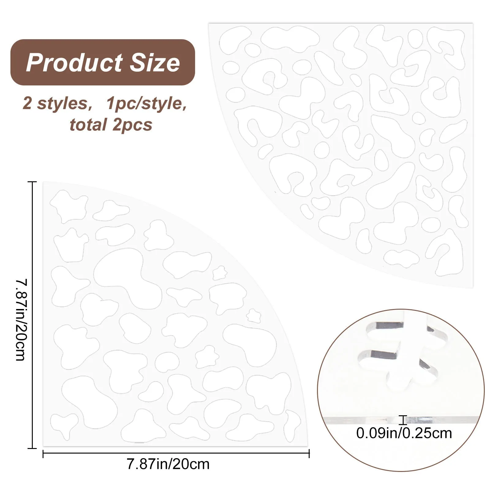 Leopard Print Stencil Reusable Painting Stencils Animal Stencil Template 20x20cm