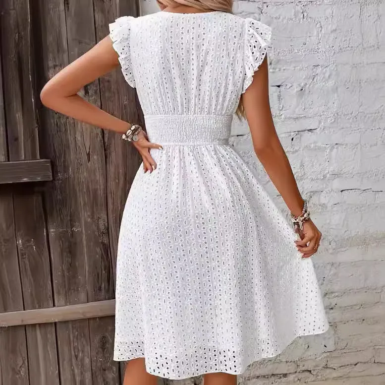 Lotus Leaf Sleeve Elegant Dress