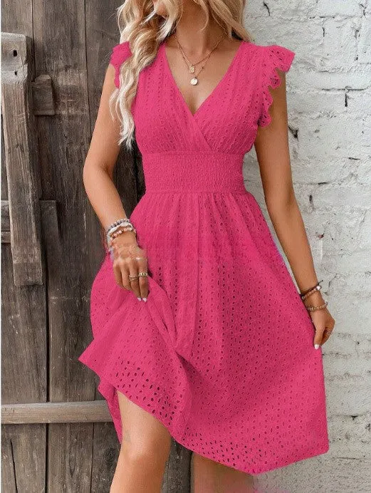 Lotus Leaf Sleeve Elegant Dress