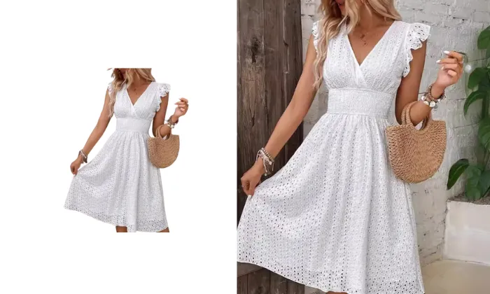 Lotus Leaf Sleeve Elegant Dress