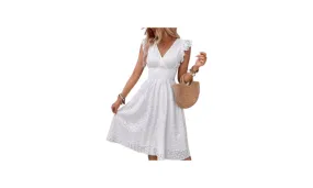 Lotus Leaf Sleeve Elegant Dress