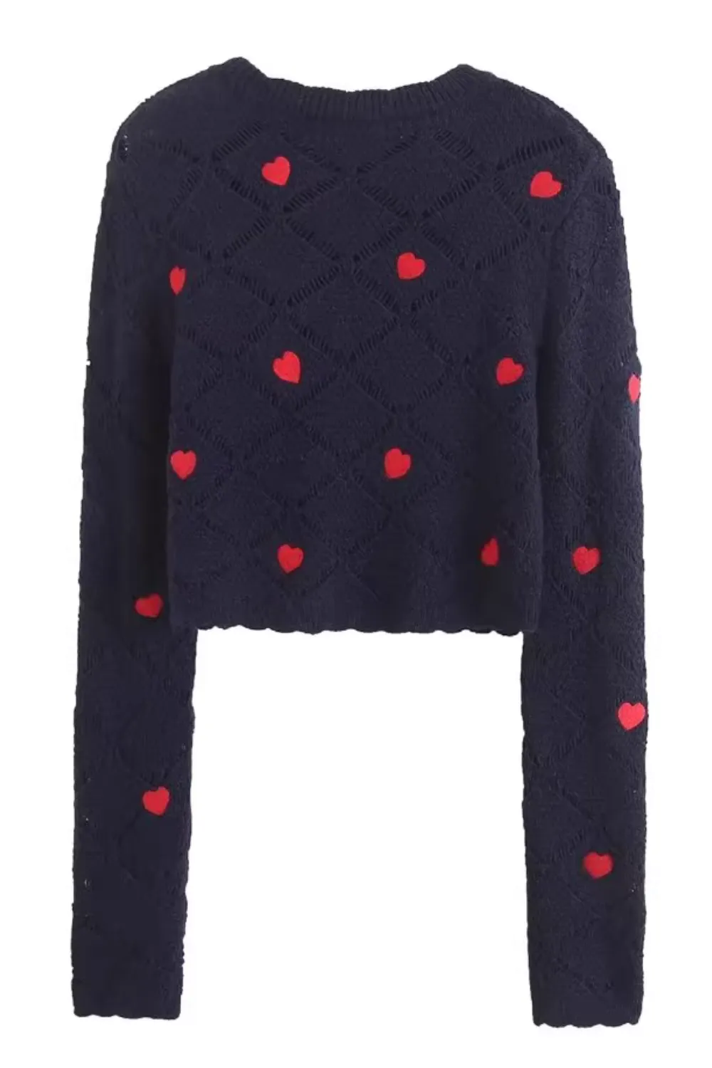 'Lucy' Long-Sleeves Mesh Knitted Sweater