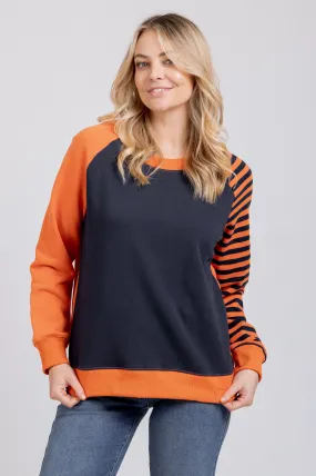 Maeve Sweatshirt - Orange/Navy