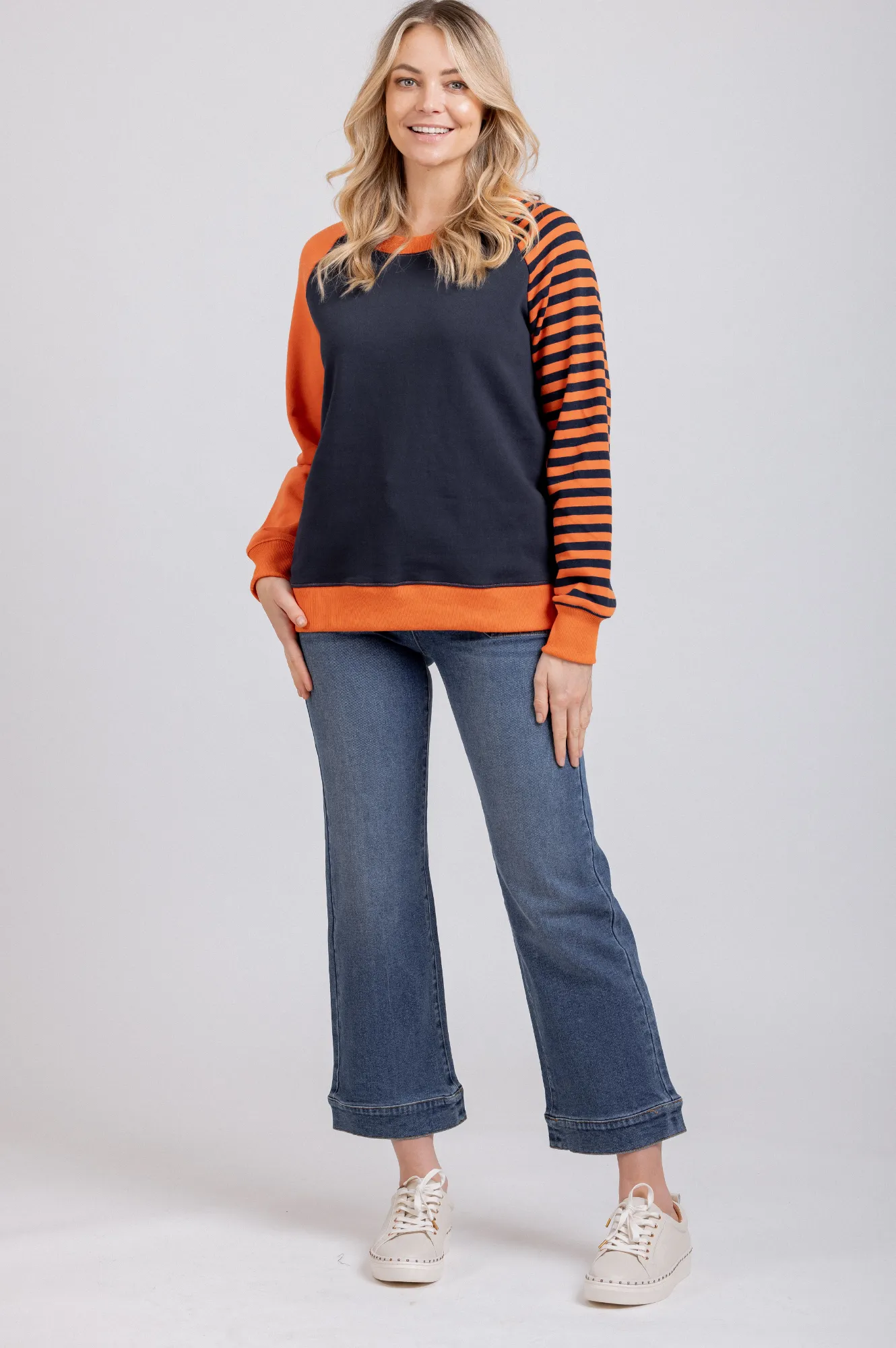 Maeve Sweatshirt - Orange/Navy