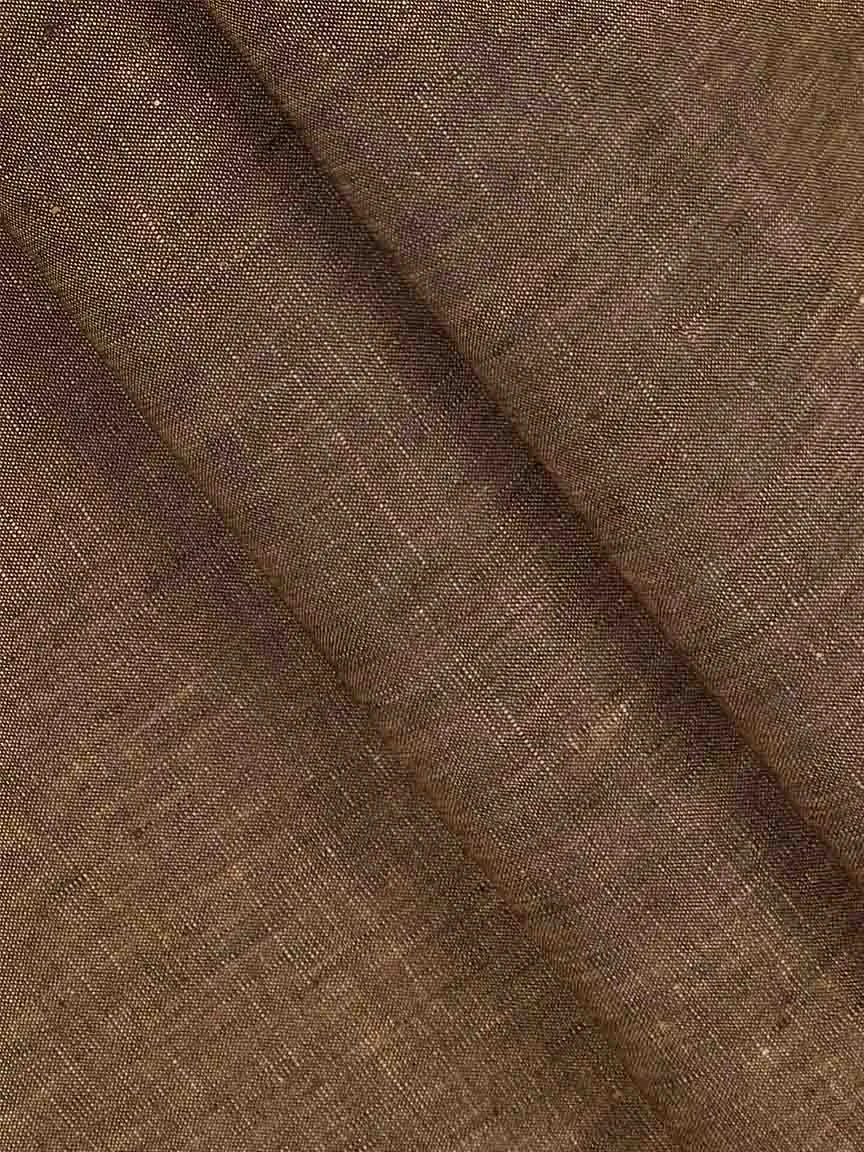 Men Linen Brooks Suiting Brown Colour Self Design Fabric