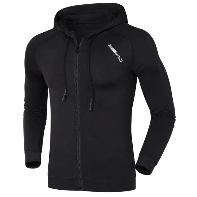 Men Run Fitness Sports Training Gym Breathable Quick Dry Jackets