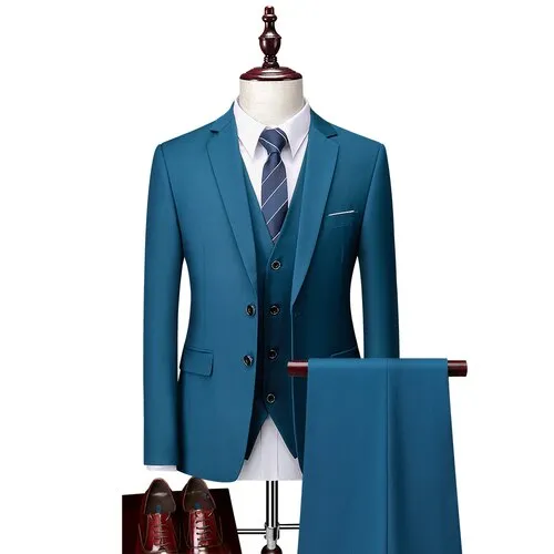 Men's 12 Color High Quality Cotton 3-Piece Suit