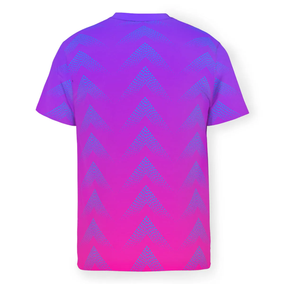 Men’s Mesh Tee – Breathable Purple & Pink Gradient Chevron T-Shirt (S-5XL)