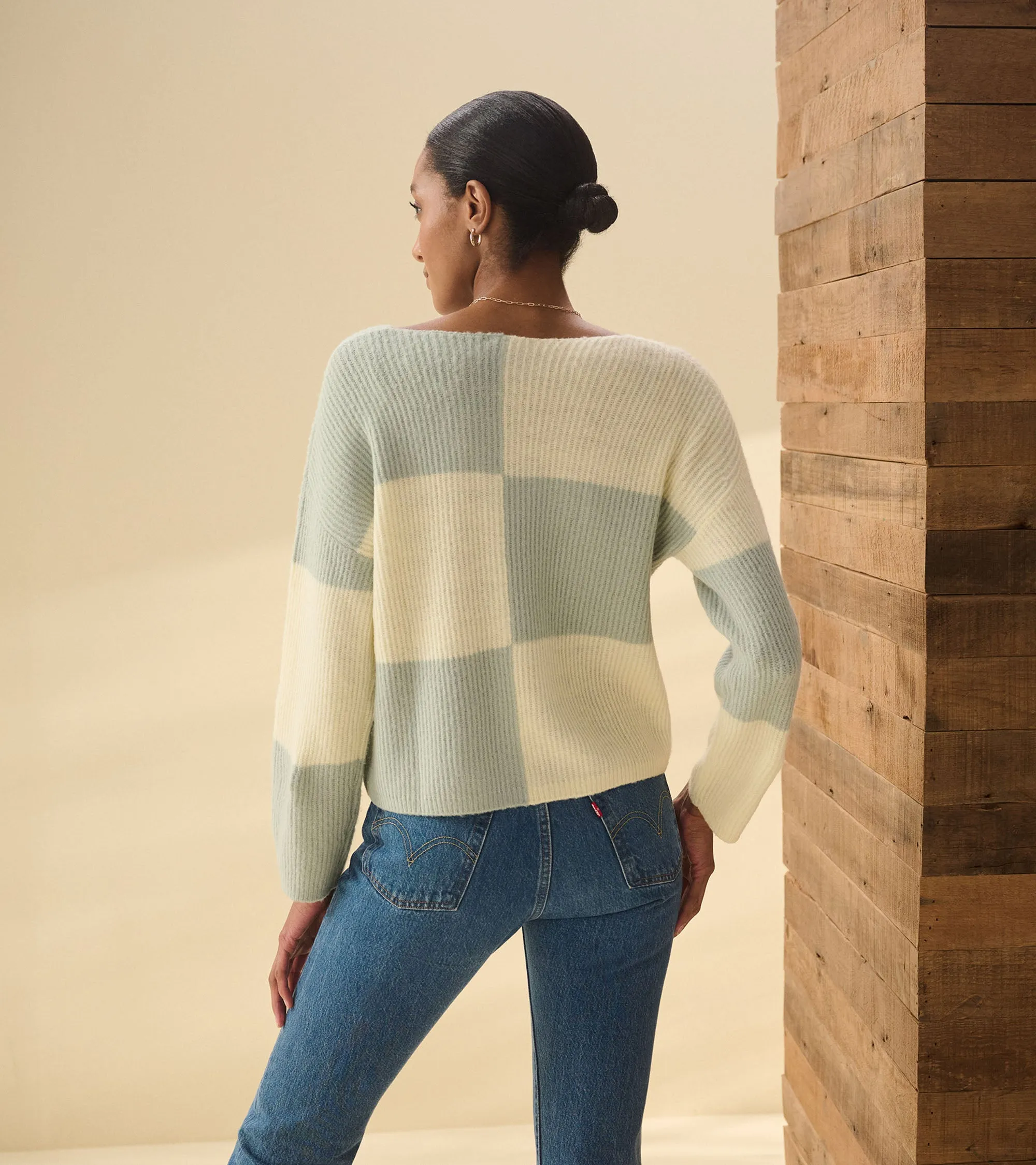 Monroe Sweater - Sage Green Blocks