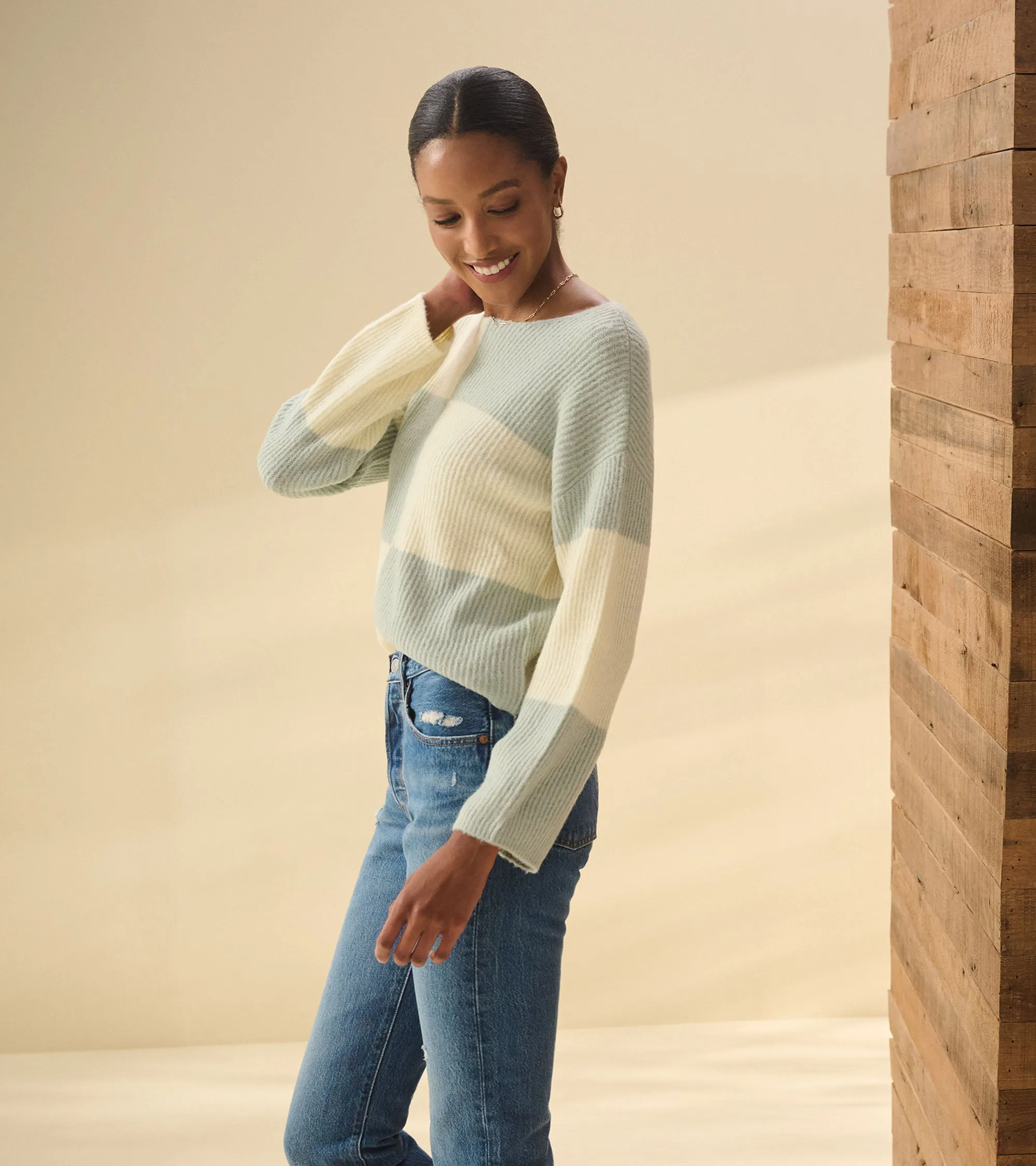 Monroe Sweater - Sage Green Blocks