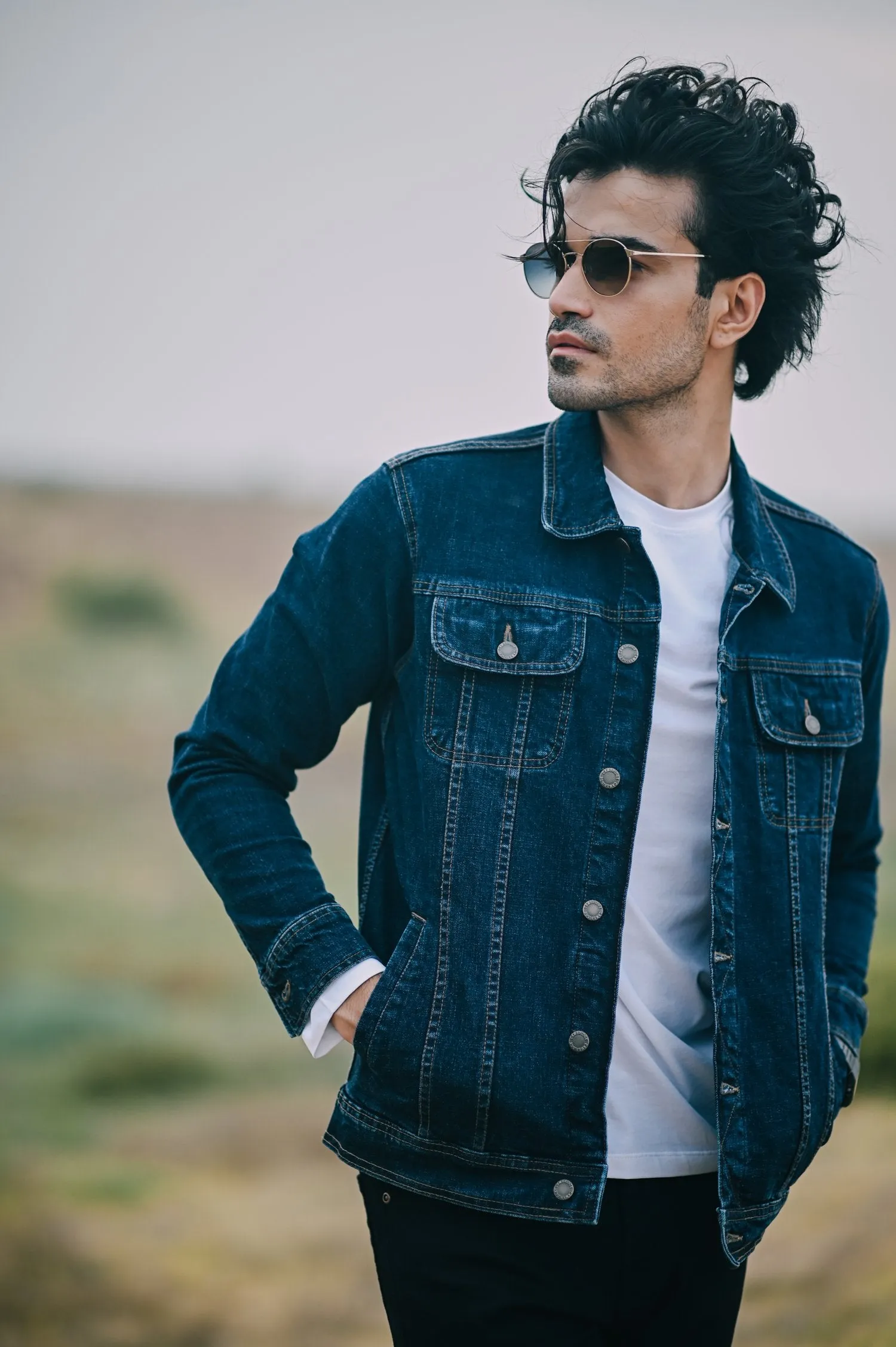 Navy Blue Denim Jacket