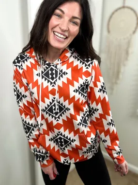 Orange & Black Aztec Hoodie