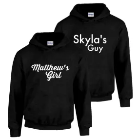 Personalized Names Her Guy and His Girl Hoodies