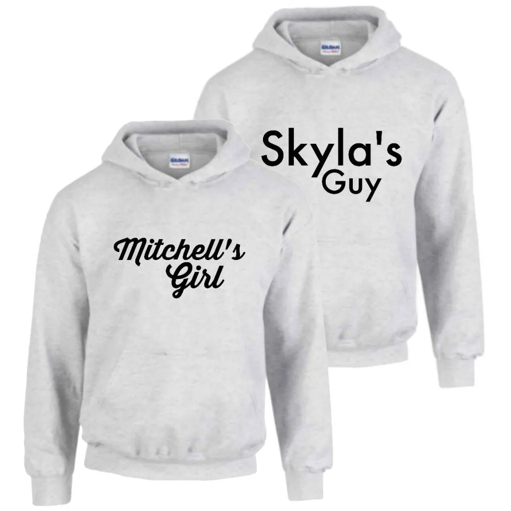 Personalized Names Her Guy and His Girl Hoodies