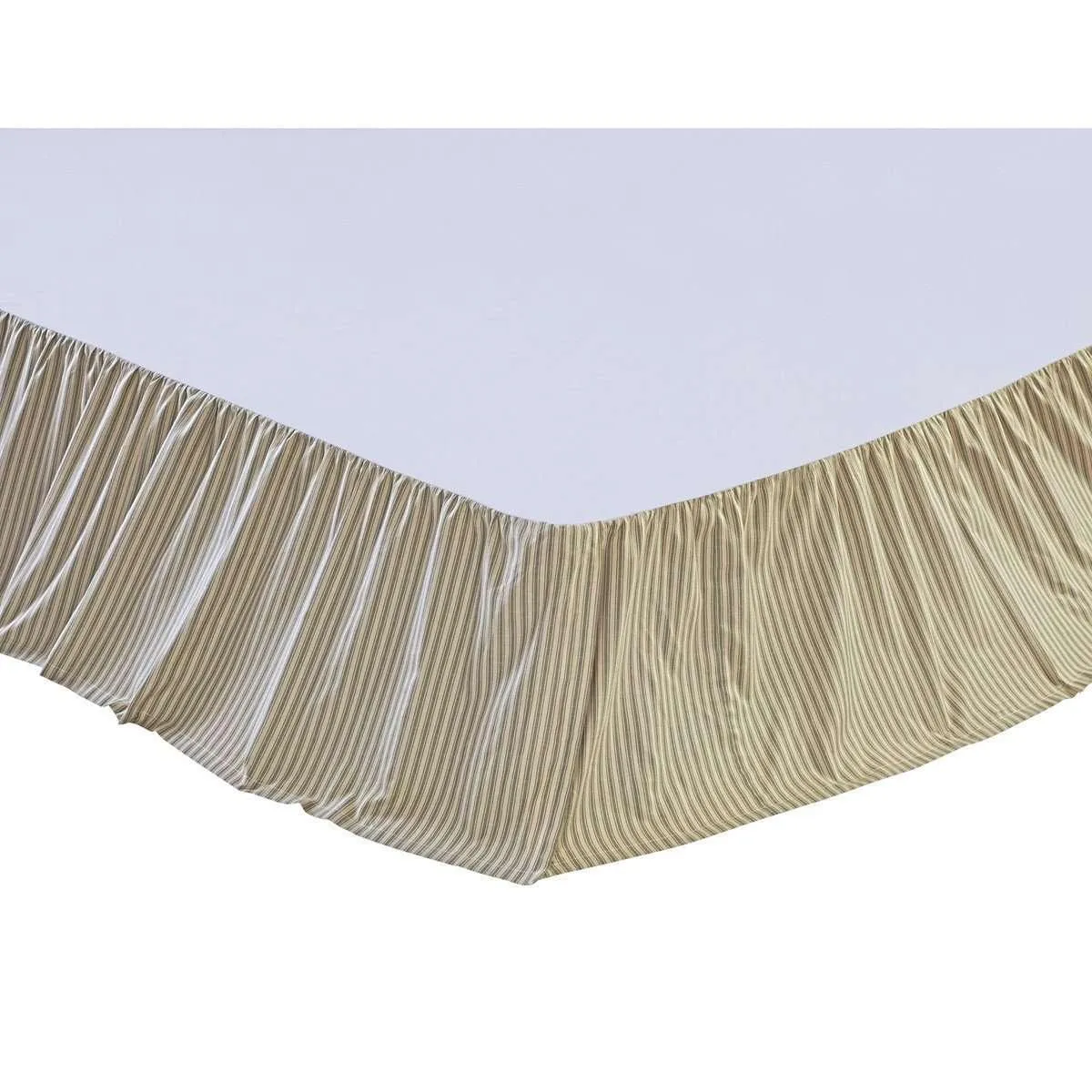 Prairie Winds Green Ticking Stripe Bed Skirts VHC Brands