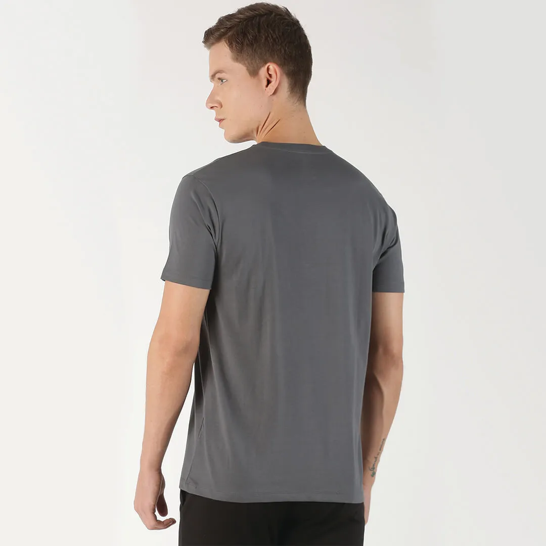 Printed T-shirt- Steel Grey