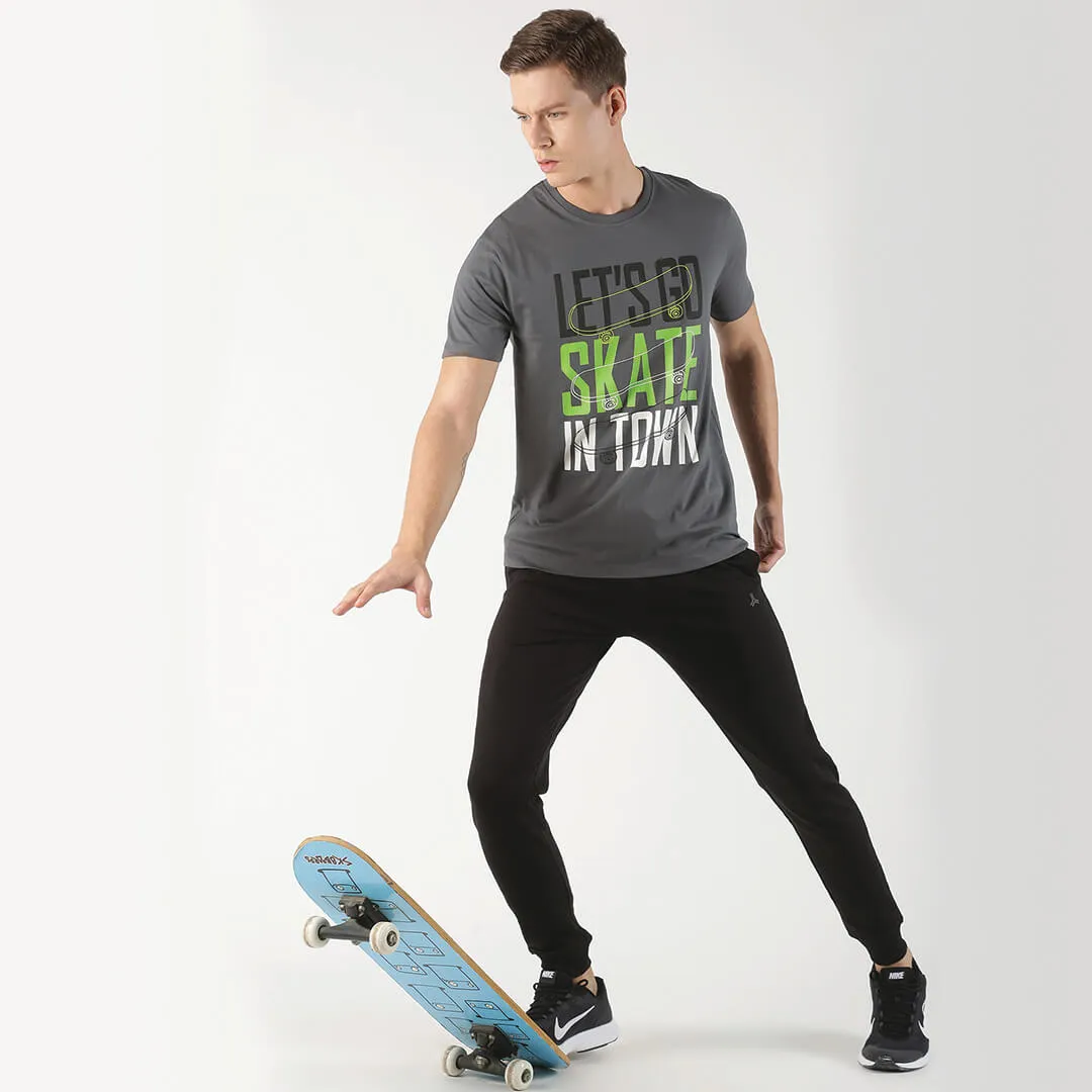 Printed T-shirt- Steel Grey