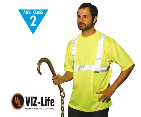 Reflective Short Sleeve Class 2 Lime T-Shirt - Medium