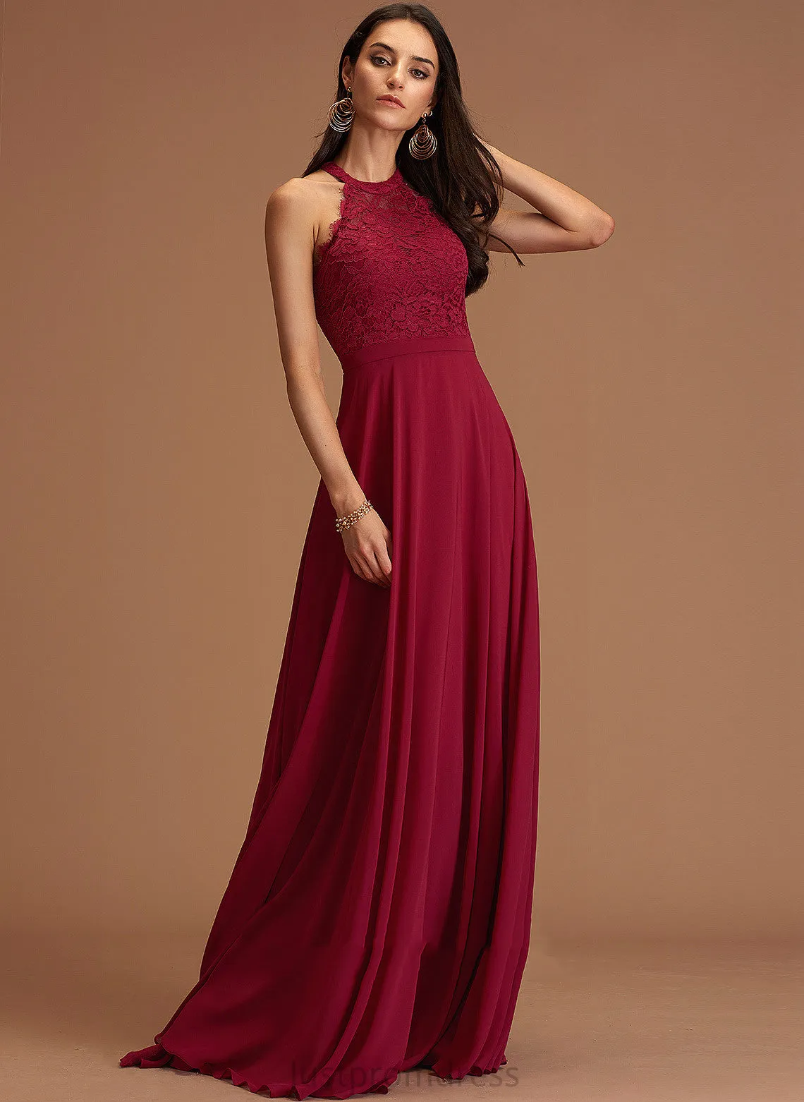 Round Formal Dresses Neck Chiffon A-line Heidi Dresses