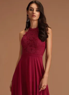 Round Formal Dresses Neck Chiffon A-line Heidi Dresses