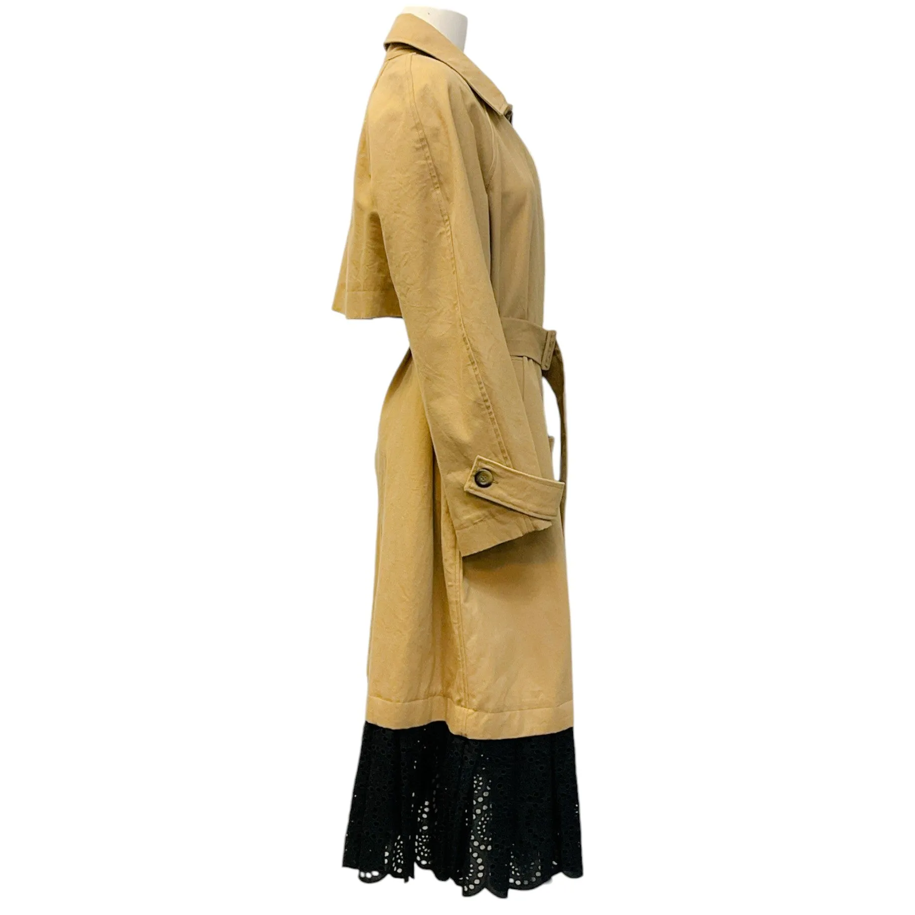 Sea New York Khaki Trench Coat with Lace Trim