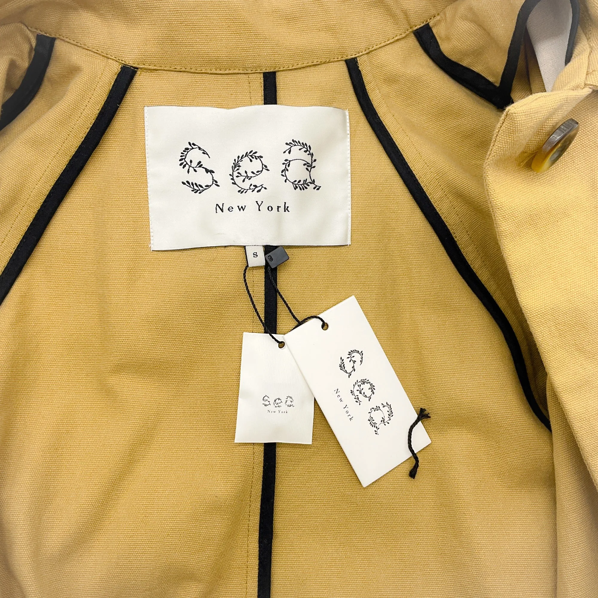 Sea New York Khaki Trench Coat with Lace Trim