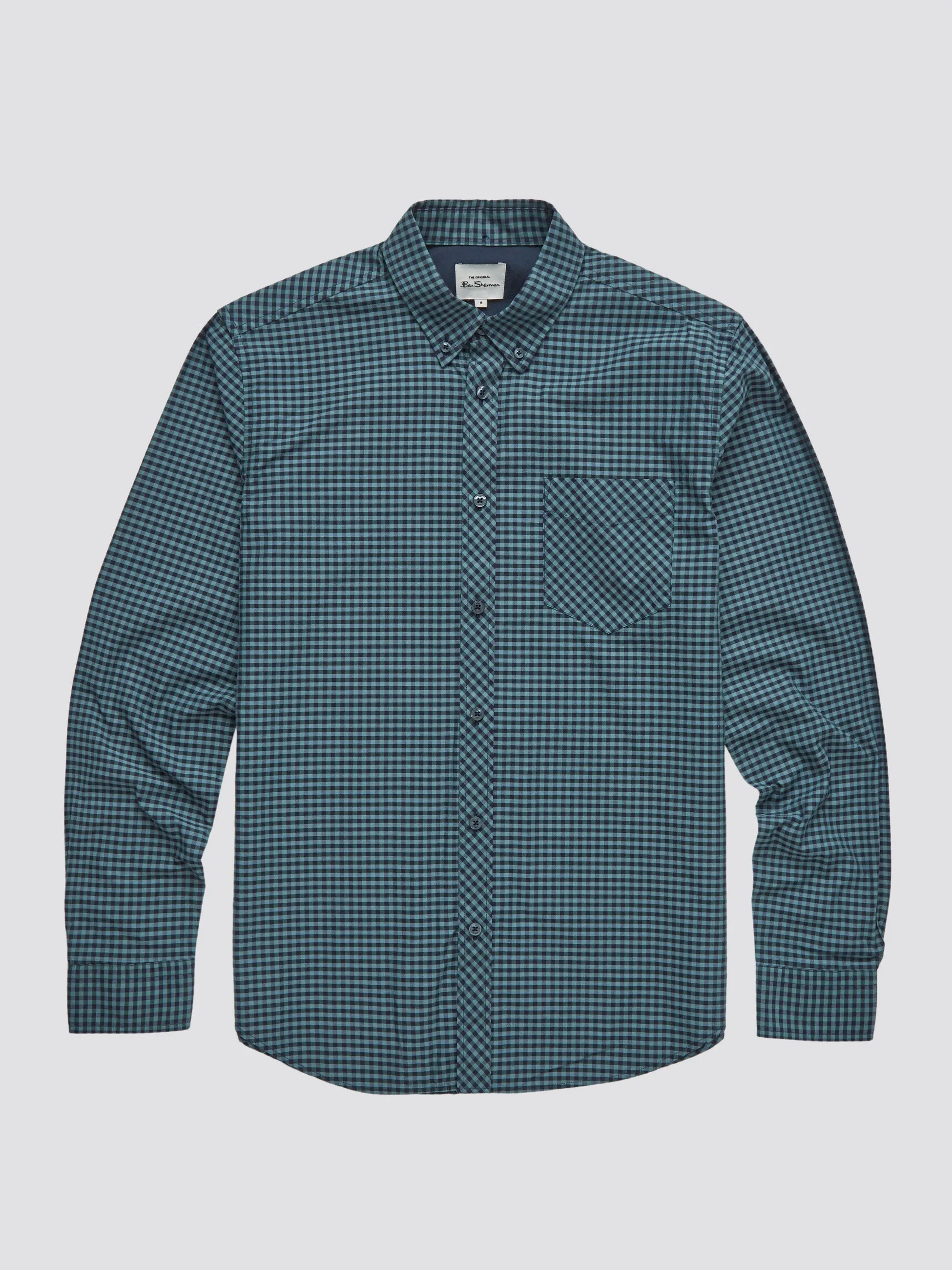 Signature Long-Sleeve Gingham Shirt - Dark Emerald