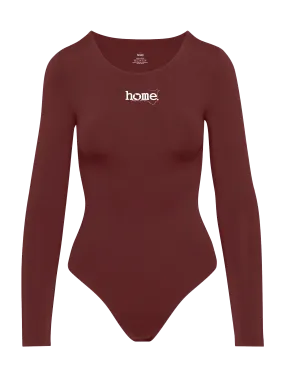 Simple Life Scoop Neck Bodysuit - Maroon