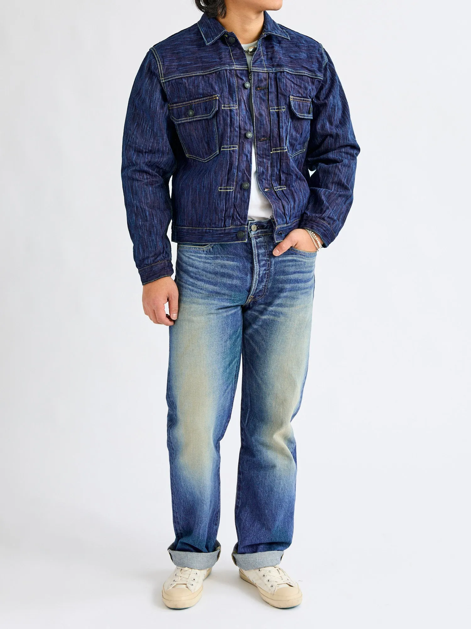 SP-088 "Tokushima Hinode-Awa Shoai" 45th Anniversary 15oz Selvedge Denim Type-2 Jacket in Indigo