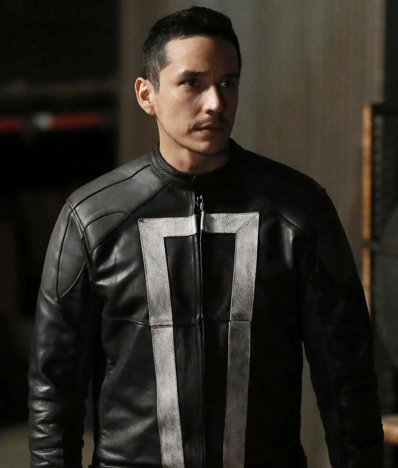 Spine Spark Men Agents Of Shield Ghost Rider Black Leather Jacket