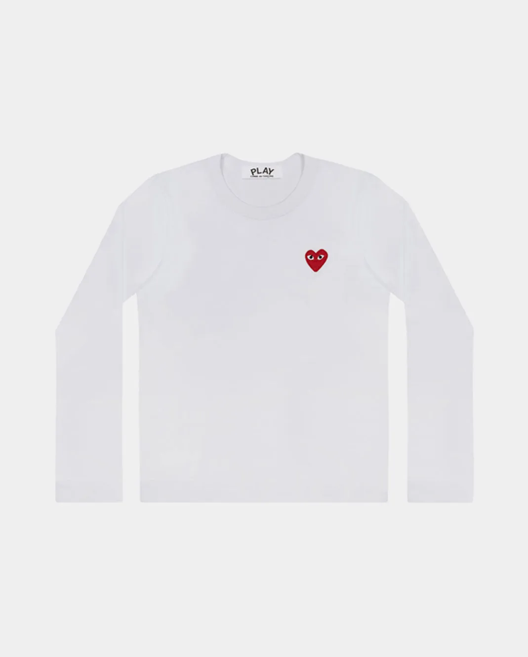 T118 LS RED HEART  T-SHIRT / WHITE