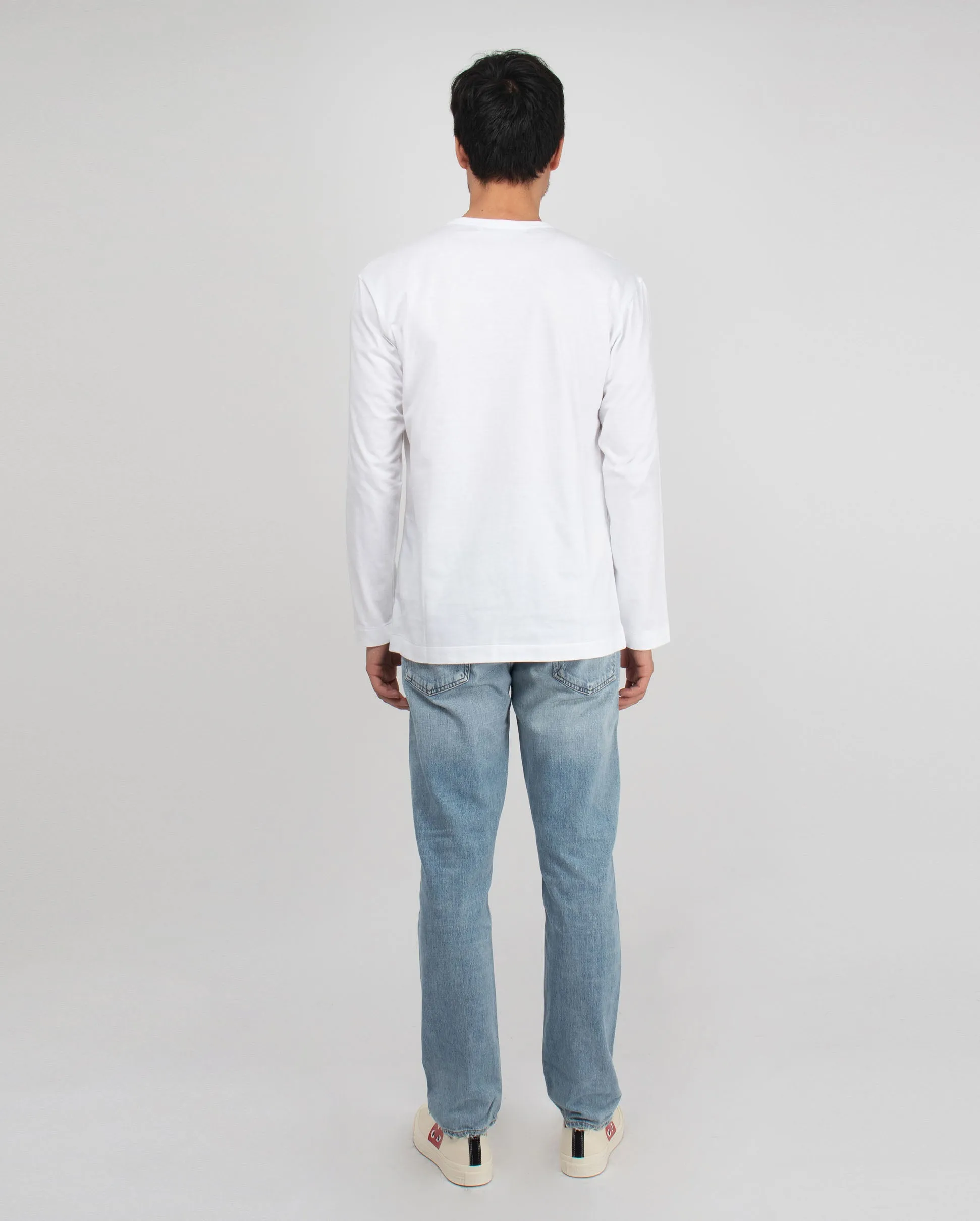 T118 LS RED HEART  T-SHIRT / WHITE