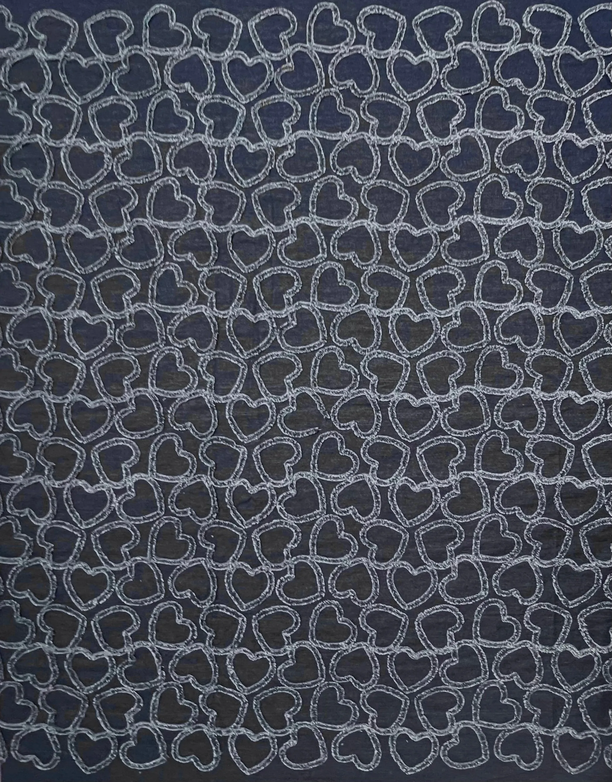 Textured Denim Hearts Fabric