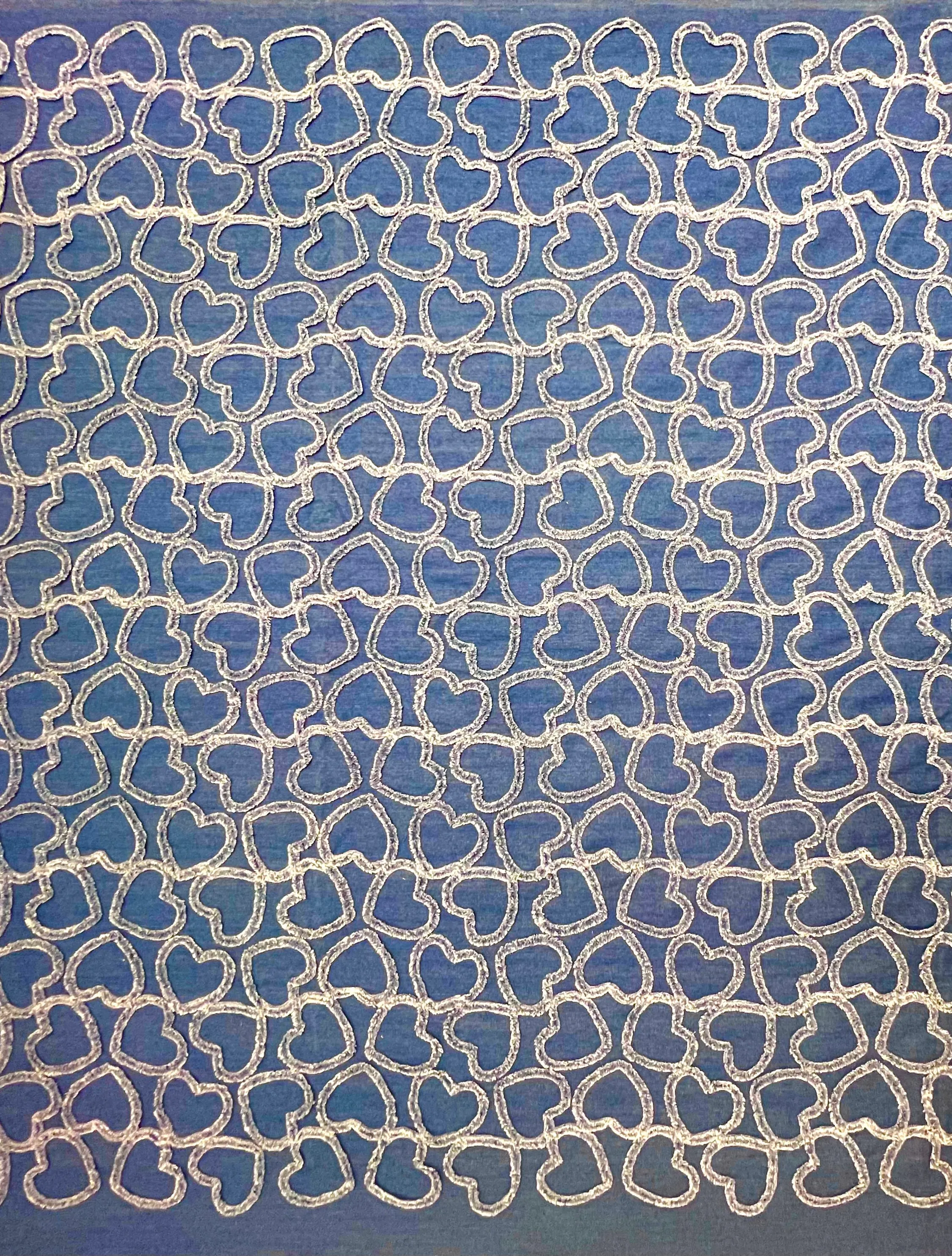 Textured Denim Hearts Fabric