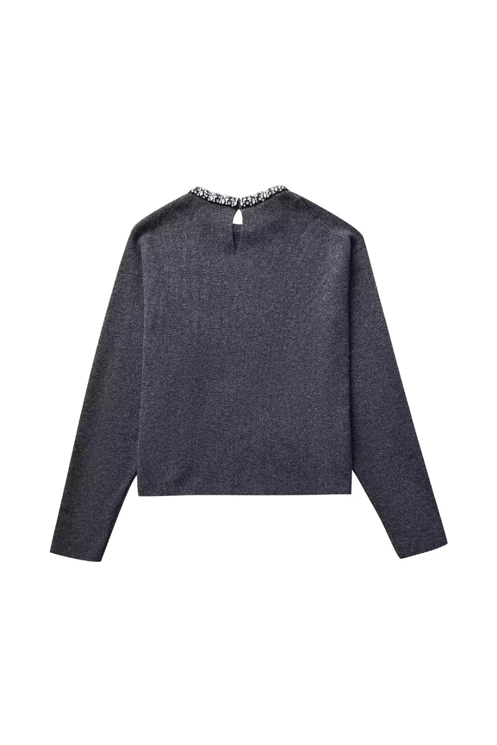 'Thea' Embellished Neckline Knit Sweater