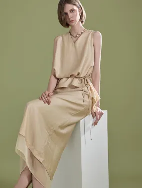 TP1876 Blouse with Strap and  Skirt Sets