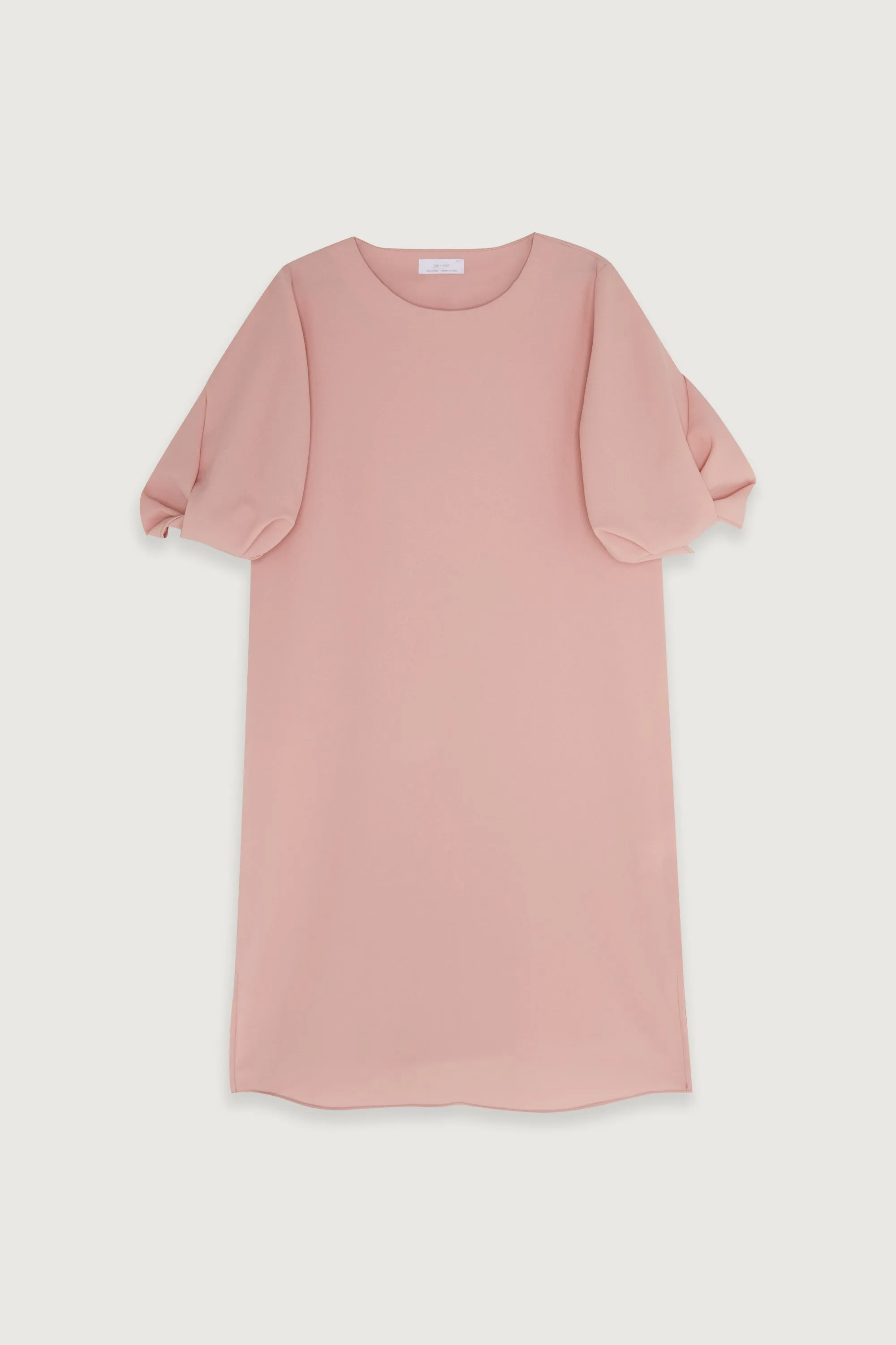 TWIST PUFF SLEEVE MIDI DRESS