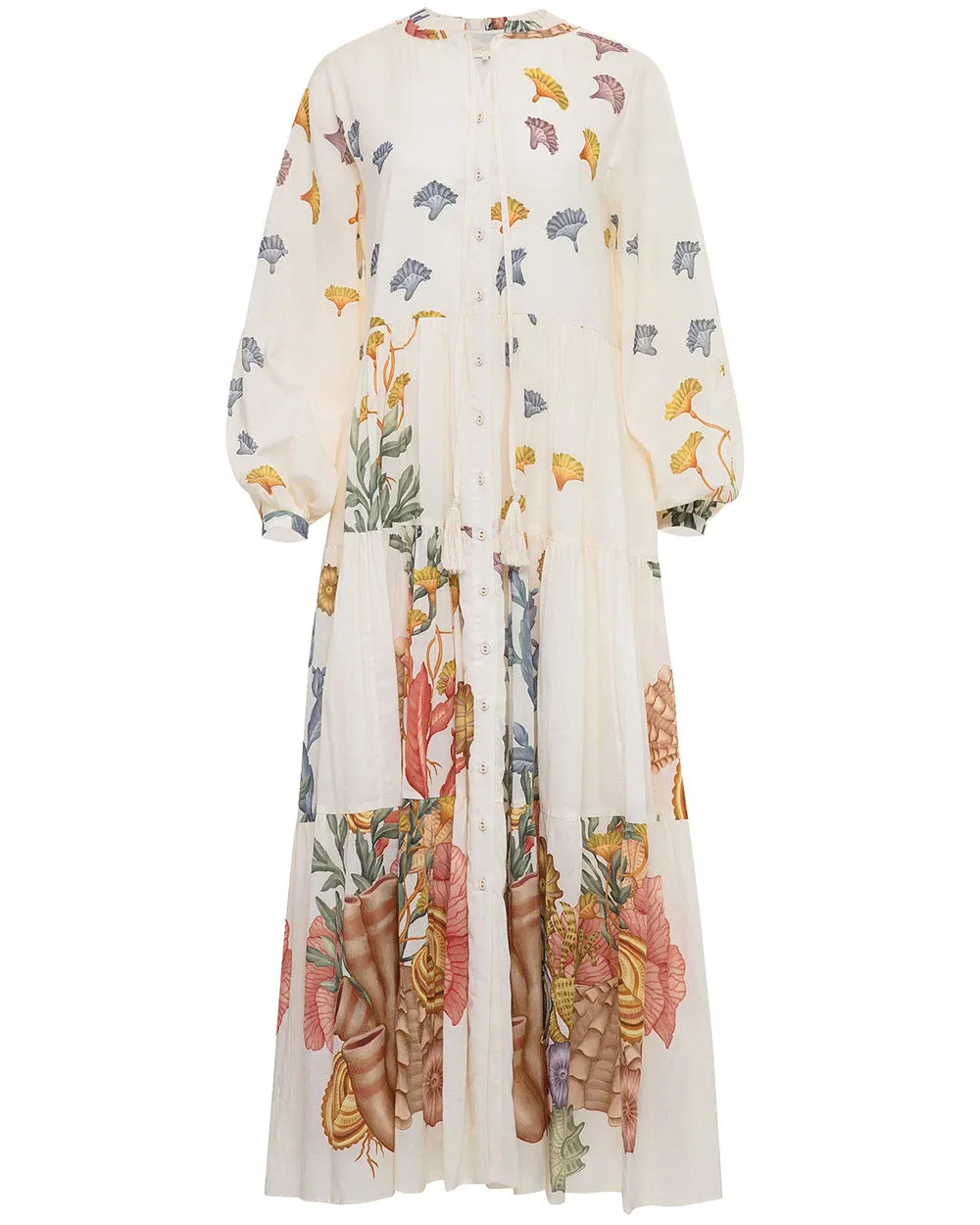 White Shell Elements Valeria Dress