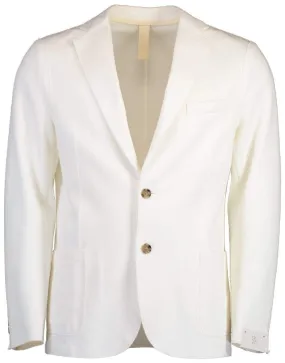 White Single Breasted Laser Cut Jacket