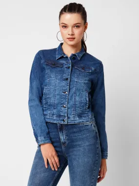 Womens Dark Blue Long Sleeves Jacket & Shrug