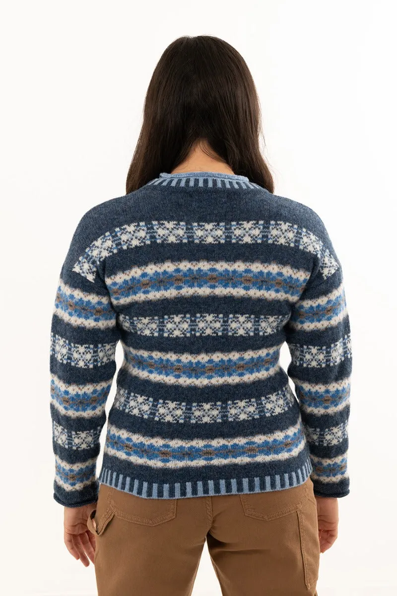 Womens Pitmedden fair isle jumper - Blue