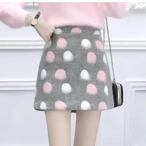 Wool Skirt Women Fairy Look INS High Waist Student Korean A-Line Pencil Skirt
