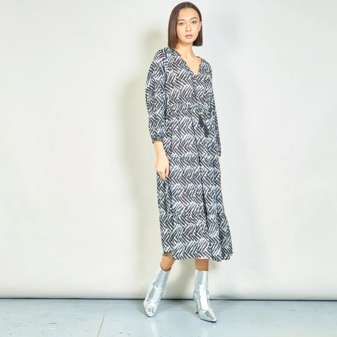 Zebra print boho maxi dress wholesale